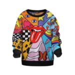 Amazing Rolling Stones Trippy Lick Design Kids Sweatshirt