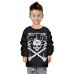Amazing Skulls & Cross Bongs Trippy Black Kids Sweatshirt