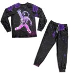 Astronaut Catching Weed Kush Retro Outerspace Pajamas Set