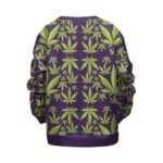 Awesome 420 Marijuana Leaf Pattern Purple Kids Sweatshirt