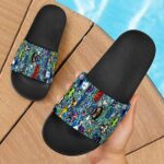 Awesome 420 Weed Marijuana Pop Art Collage Dope Slide Sandals