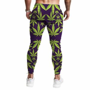 Awesome Cannabis Weed Leaves Pattern Purple 420 Joggers