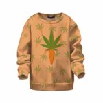 Awesome Carrot Weed Parody Orange Kids Pullover Sweater