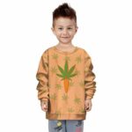 Awesome Carrot Weed Parody Orange Kids Pullover Sweater