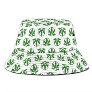Awesome Marijuana Weed Leaf Logo Pattern Bucket Hat