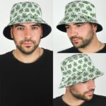 Awesome Marijuana Weed Leaf Logo Pattern Bucket Hat
