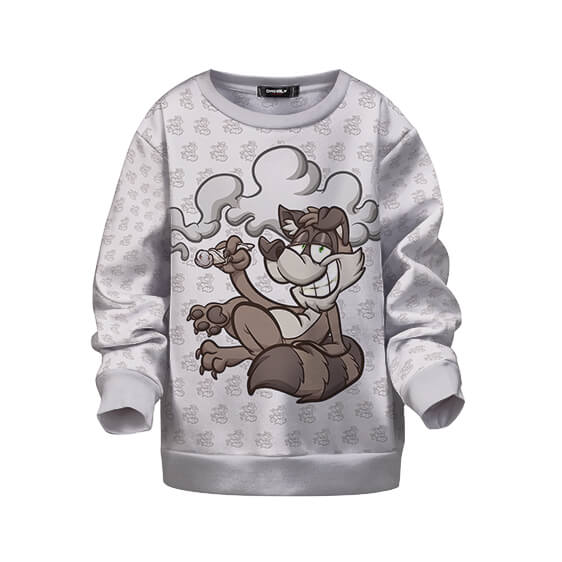 Awesome Raccoon With Mary Jane Spliff Kids Sweatshirt