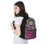 Cannabis Trippy City Doodle Vibrant Colors Dope Backpack