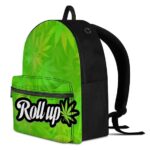 Marijuana Leaf Pattern Roll Up Neon Green Cool Backpack