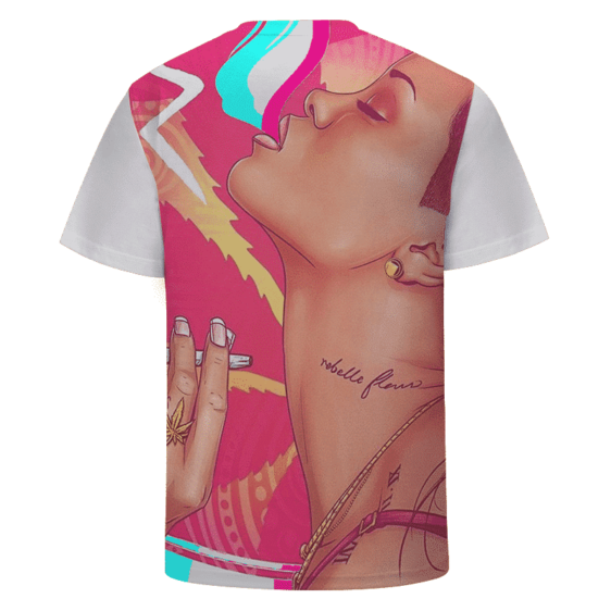 Bad Girl Rihanna Smoking Joint Trippy Marijuana T-Shirt