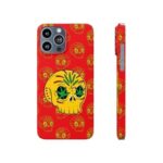 Badass Golden Skull Weed Pattern Artwork iPhone 13 Cover