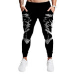 Badass Skull & Bongs Illustration Black 420 Weed Sweatpants