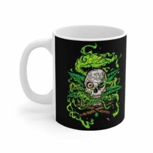 Badass Smoking Skull 420 Marijuana Design Ceramic Mug