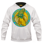 Banana Kush Marijuana Strain Awesome Logo White Hoodie