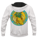 Banana Kush Marijuana Strain Awesome Logo White Hoodie -BACK
