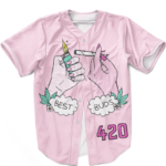 Best Buds Cute Pink 420 Weed Kush Awesome Baseball Jersey