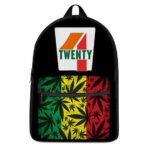 Black Four Twenty 7-Eleven Rastafarian Weed Pattern Backpack