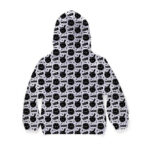 Black White Marijuana Weed and Bong Pattern Kids Hoodie
