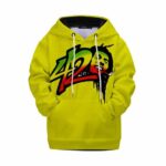 Bob Marley 420 Rasta Marijuana Art Yellow Kids Hoodie