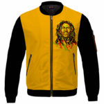 Bob Marley Artistic Painting Orange Black Bomber Jacket