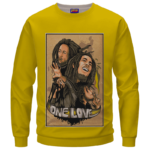 Bob Marley One Love Collage 420 Marijuana Crewneck Sweatshirt