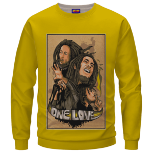 Bob Marley One Love Collage 420 Marijuana Crewneck Sweatshirt