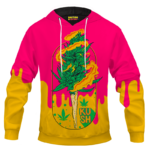 Budding Kush Joint Drip Pink Dope 420 Marijuana Pullover Hoodie