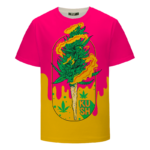 Budding Kush Joint Drip Pink Dope 420 Marijuana T-Shirt