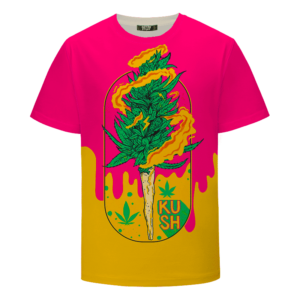 Budding Kush Joint Drip Pink Dope 420 Marijuana T-Shirt