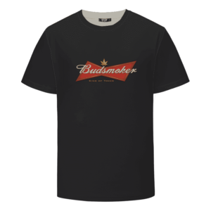 Budweiser Budsmoker Logo King Of Tokes Cool Black T-shirt