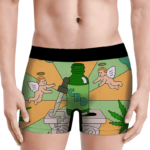 CBD Cannabis Oil Miracle Herb Cartoon Art Marijuana Men's Boxers