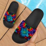 Stoner Cop Smoking Bong Trippy Tie Dye 420 Weed Slide Sandals
