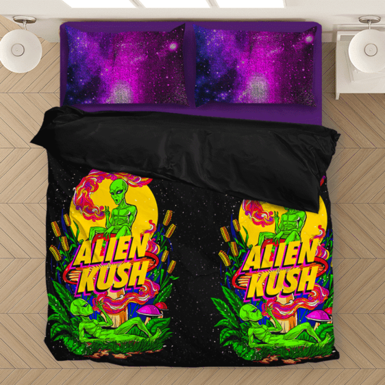 Calming Potent Alien Kush Hybrid Marijuana Weed Bedding Set