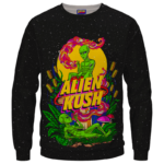 Calming Potent Alien Kush Indica Dominant Hybrid Marijuana Crewneck Sweater
