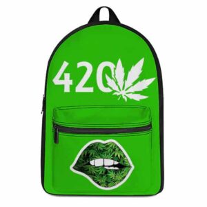 Cannabis 420 Feeling High Lip Bite Awesome Weed Backpack