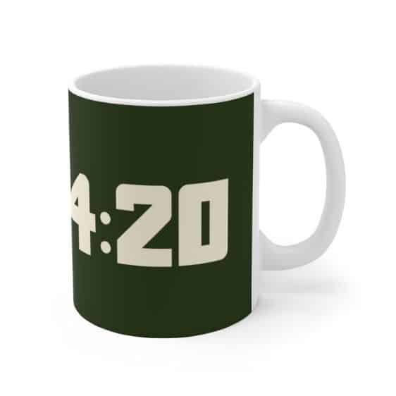 Cannabis 420 Time Weed Plant & Joint Logo Ceramic Mug