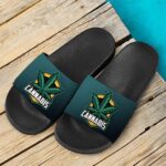 Cannabis Awesome Logo Marijuana Weed Dark Slides Sandals