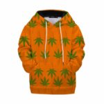 Cannabis Leaf Carrot Strain Pattern Cool Orange Kids Hoodie