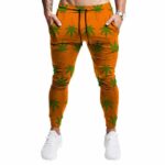 Cannabis Leaf Carrot Strain Pattern Cool Orange Sweatpants