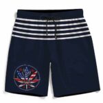 Marijuana Leaf American Flag Dope 420 Men's Beach Shorts