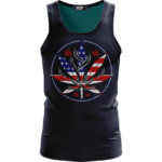 Cannabis Leaf Marijuana 420 American Flag Dope Navy Blue Tank Top