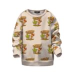 Cannabis Leaf & Pizza Friends Forever Cartoon Kids Sweater