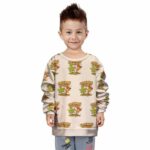 Cannabis Leaf & Pizza Friends Forever Cartoon Kids Sweater