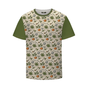 Cannabis Marijuana 420 Kush Blunt Illustration Pattern T-Shirt