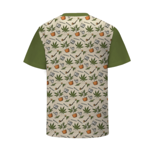 Cannabis Marijuana 420 Kush Blunt Illustration Pattern T-Shirt