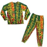 Cannabis Old Pirates Typography Rasta Color Pajamas Set