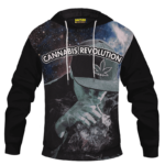 Cannabis Revolution Galaxy Marijuana Cool Pullover Hoodie