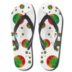 Cannabis Sativa Strain Bubble Design White Flip Flops