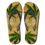 Cannabis The Sacred Herb Yellow Weed Flip Flops Sandals
