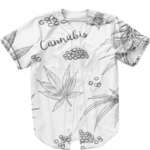 Cannabis Weed 420 Ganja Breezy Print White Baseball Jersey